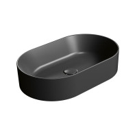 KUBE X keramické umyvadlo na desku, 60x37cm, oválné, černá mat KUBE X keramické umyvadlo na desku, 60x37cm, oválné, černá mat