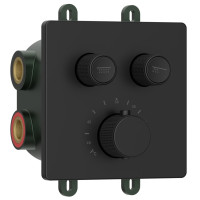 SMARTSELECT podomítková sprchová termostatická baterie, box, 2 výstupy, černá mat SMARTSELECT podomítková sprchová termostatická baterie, box, 2 výstupy, černá mat