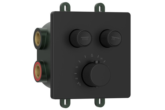 SMARTSELECT podomítková sprchová termostatická baterie, box, 2 výstupy, černá mat SMARTSELECT podomítková sprchová termostatická baterie, box, 2 výstupy, černá mat