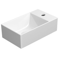 KUBE X keramické umyvadlo 40x23 cm, pravé/levé, bílá ExtraGlaze KUBE X keramické umyvadlo 40x23 cm, pravé/levé, bílá ExtraGlaze