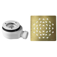 Vaničkový sifon, průměr otvoru 90 mm, DN40, krytka zlato Vaničkový sifon, průměr otvoru 90 mm, DN40, krytka zlato