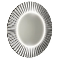 PRIDE kulaté zrcadlo s LED osvětlením v rámu ø 90cm, stříbrná PRIDE kulaté zrcadlo s LED osvětlením v rámu ø 90cm, stříbrná