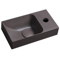 PICCOLINO betonové umývátko 30,8x17cm, baterie vpravo, tmavě hnědá PICCOLINO betonové umývátko 30,8x17cm, baterie vpravo, tmavě hnědá