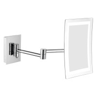 Kosmetické zrcátko s LED osvětlením, hranaté, chrom Kosmetické zrcátko s LED osvětlením, hranaté, chrom