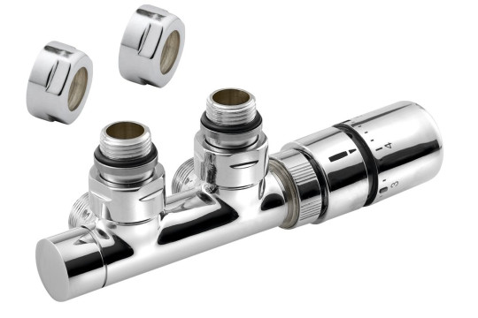 TWIN připojovací sada ventilů termostatická pro středové připojení 50mm, chrom TWIN připojovací sada ventilů termostatická pro středové připojení 50mm, chrom