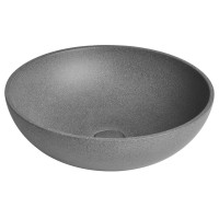 TURF betonové umyvadlo včetně výpusti, průměr 44 cm, černý granit TURF betonové umyvadlo včetně výpusti, průměr 44 cm, černý granit