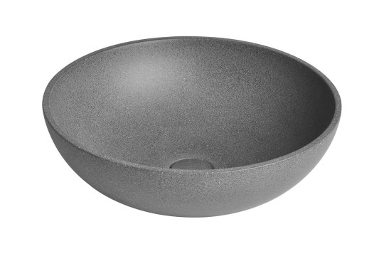 TURF betonové umyvadlo včetně výpusti, průměr 44 cm, černý granit TURF betonové umyvadlo včetně výpusti, průměr 44 cm, černý granit