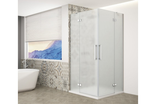 TRINITY CHROME čtvercový sprchový kout 900x900mm, rohový vstup, matné sklo