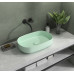 INFINITY OVAL keramické umyvadlo na desku, 55x36 cm, matná zelená mint INFINITY OVAL keramické umyvadlo na desku, 55x36 cm, matná zelená mint