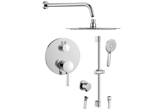 ICONIC podomítkový sprchový set s pákovou baterií, 2 výstupy, posuvný držák sprchy, chrom ICONIC podomítkový sprchový set s pákovou baterií, 2 výstupy, posuvný držák sprchy, chrom