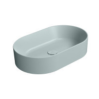 KUBE X keramické umyvadlo na desku, 60x37cm, oválné, ghiaccio mat KUBE X keramické umyvadlo na desku, 60x37cm, oválné, ghiaccio mat