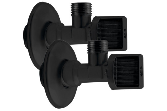 Rohový kulový ventil 1/2"x3/8", bez matky, pár, černá mat Rohový kulový ventil 1/2"x3/8", bez matky, pár, černá mat