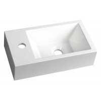 AMAROK umyvadlo 40x11x22cm, litý mramor, bílá, baterie vlevo AMAROK umyvadlo 40x11x22cm, litý mramor, bílá, baterie vlevo
