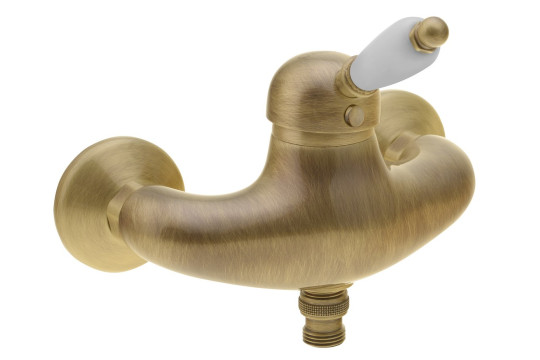 KIRKÉ WHITE nástěnná sprchová baterie, bílá páčka, bronz KIRKÉ WHITE nástěnná sprchová baterie, bílá páčka, bronz