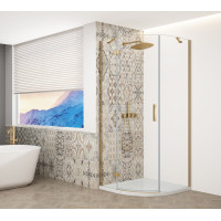 TRINITY GOLD MATT čtvrtkruhový sprchový kout 900x900mm, čiré sklo, levé TRINITY GOLD MATT čtvrtkruhový sprchový kout 900x900mm, čiré sklo, levé