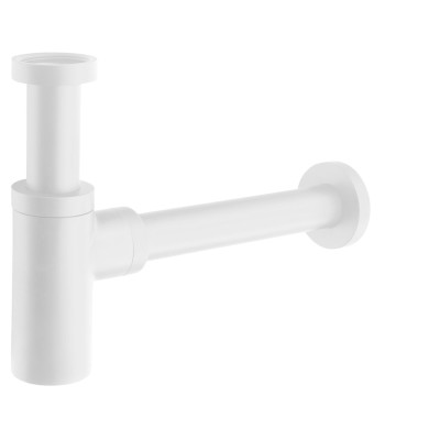 Umyvadlový sifon 5/4", odpad 32 mm, kulatý, bílá mat Umyvadlový sifon 5/4", odpad 32 mm, kulatý, bílá mat