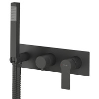PAX podomítková sprchová baterie s ruční sprchou, 2 výstupy, černá mat PAX podomítková sprchová baterie s ruční sprchou, 2 výstupy, černá mat