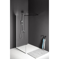MODULAR SHOWER BLACK jednodílná zástěna pevná k instalaci na zeď, 900 mm MODULAR SHOWER BLACK jednodílná zástěna pevná k instalaci na zeď, 900 mm