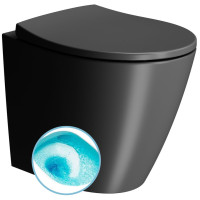 MODO WC mísa stojící, Swirlflush, 37x52cm, spodní/zadní odpad, černá dual-mat MODO WC mísa stojící, Swirlflush, 37x52cm, spodní/zadní odpad, černá dual-mat