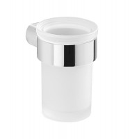 PIRENEI držák kartáčků, chrom/sklo satin PIRENEI držák kartáčků, chrom/sklo satin