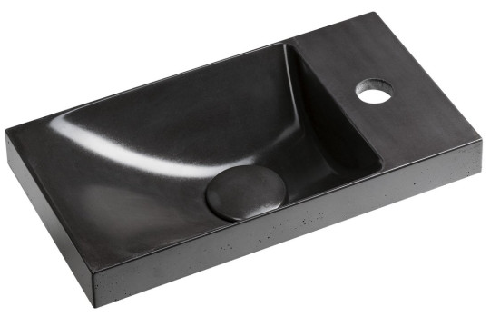AGOS betonové umývátko 40x22cm, levé/pravé, antracit pololesk AGOS betonové umývátko 40x22cm, levé/pravé, antracit pololesk