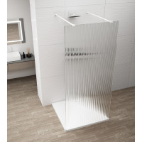 ESCA WHITE MATT jednodílná sprchová zástěna do prostoru, sklo Flute, 1200 mm ESCA WHITE MATT jednodílná sprchová zástěna do prostoru, sklo Flute, 1200 mm
