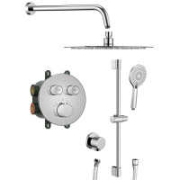 SMART SELECT podomítkový sprchový set s termostatickou baterií, 2 výstupy, posuvný držák sprchy, chrom SMART SELECT podomítkový sprchový set s termostatickou baterií, 2 výstupy, posuvný držák sprchy, chrom