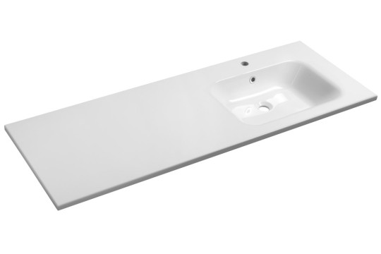 ARECA umyvadlo, litý mramor, 141x51,5cm, pravé, bílá ARECA umyvadlo, litý mramor, 141x51,5cm, pravé, bílá