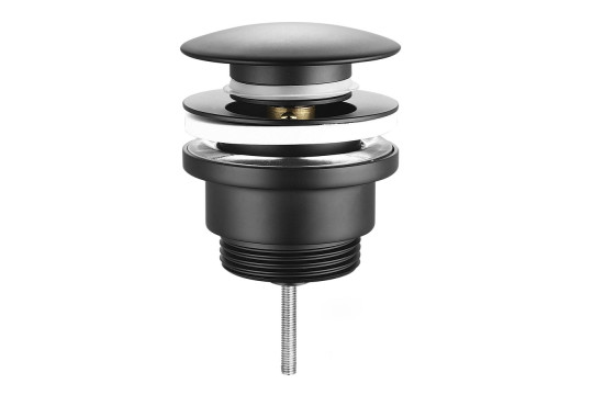 Umyvadlová výpust 5/4“, click-clack, velká zátka, tl.10-55mm, černá Umyvadlová výpust 5/4“, click-clack, velká zátka, tl.10-55mm, černá