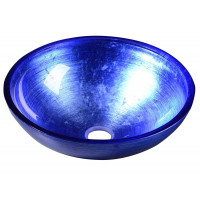 MURANO BLU, skleněné umyvadlo kulaté 40x14 cm, modrá MURANO BLU, skleněné umyvadlo kulaté 40x14 cm, modrá