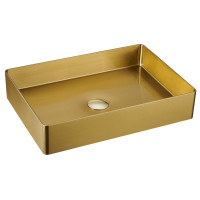 AURUM nerezové umyvadlo 50x35,2 cm, včetně výpusti, zlatá AURUM nerezové umyvadlo 50x35,2 cm, včetně výpusti, zlatá