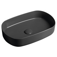 INFINITY OVAL keramické umyvadlo na desku, 55x36cm, antracit INFINITY OVAL keramické umyvadlo na desku, 55x36cm, antracit