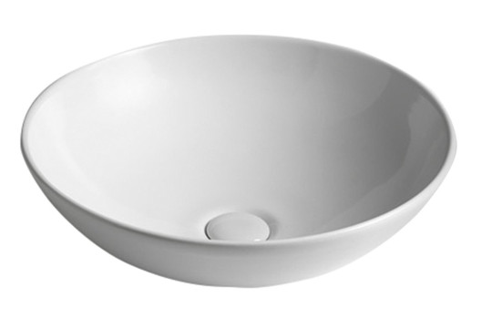 DIMP keramické umyvadlo, průměr 46 cm, na desku, bez přepadu DIMP keramické umyvadlo, průměr 46 cm, na desku, bez přepadu