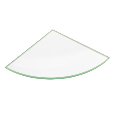 Police rohová, čtvrtkruhová 200x200x8mm, čiré sklo Police rohová, čtvrtkruhová 200x200x8mm, čiré sklo