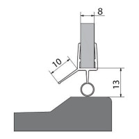 Těsnění na dveře (okapnička) na 8mm sklo, 1000mm Těsnění na dveře (okapnička) na 8mm sklo, 1000mm
