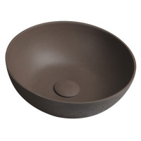 FORMIGO betonové umyvadlo na desku, Ø 39cm, tmavě hnědá FORMIGO betonové umyvadlo na desku, Ø 39cm, tmavě hnědá