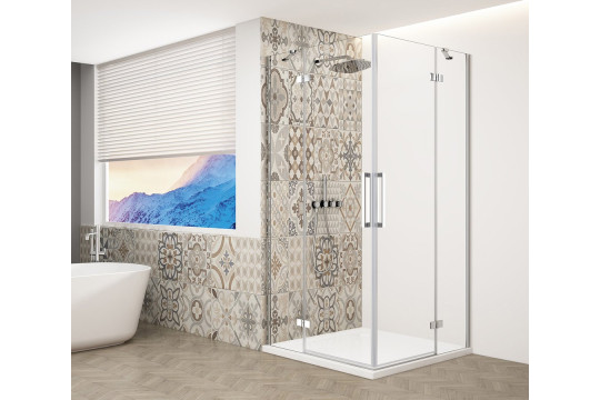 TRINITY CHROME čtvercový sprchový kout 1000x1000mm, rohový vstup, čiré sklo
