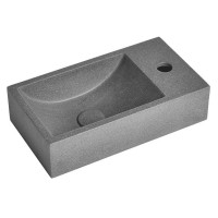 CREST R betonové umyvadlo včetně výpusti, 40x22 cm, černý granit CREST R betonové umyvadlo včetně výpusti, 40x22 cm, černý granit