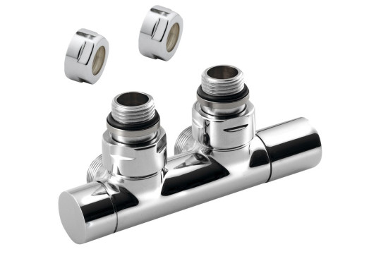 TWIN připojovací sada ventilů pro středové připojení, rozteč 50mm, chrom TWIN připojovací sada ventilů pro středové připojení, rozteč 50mm, chrom