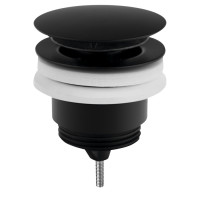 Umyvadlová výpust 5/4“, click-clack, velká zátka, 10-45mm, černá mat Umyvadlová výpust 5/4“, click-clack, velká zátka, 10-45mm, černá mat
