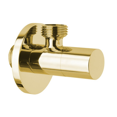 Rohový ventil s rozetou, kulatý, 1/2"x3/8", zlato Rohový ventil s rozetou, kulatý, 1/2"x3/8", zlato