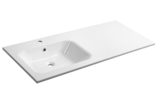 ARECA umyvadlo, litý mramor, 121x51,5cm, levé, bílá ARECA umyvadlo, litý mramor, 121x51,5cm, levé, bílá