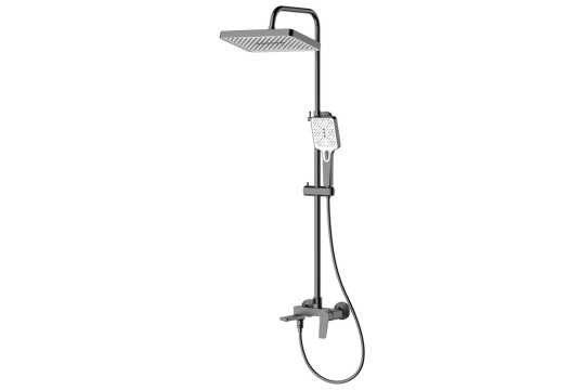 FLERY sprchový sloup s pákovou baterií, otočné ramínko, gun metal
