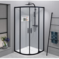 SIGMA SIMPLY BLACK čtvrtkruhová sprchová zástěna 1000x1000 mm, R550, čiré sklo SIGMA SIMPLY BLACK čtvrtkruhová sprchová zástěna 1000x1000 mm, R550, čiré sklo