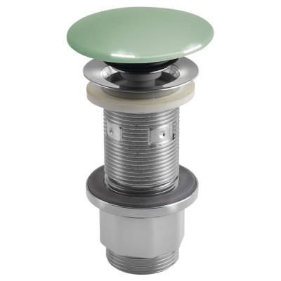 Umyvadlová výpust 5/4“, click-clack, betonová zátka, 10-80mm, zelená pololesk