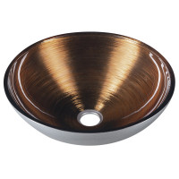 MURANO WENGE skleněné umyvadlo kulaté 40x14 cm, měděná/stříbrná MURANO WENGE skleněné umyvadlo kulaté 40x14 cm, měděná/stříbrná