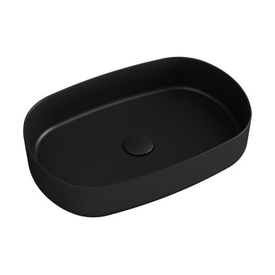 INFINITY OVAL keramické umyvadlo na desku, 55x36 cm, černá mat INFINITY OVAL keramické umyvadlo na desku, 55x36 cm, černá mat