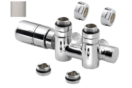 TWIN COMBI připojovací sada ventillů termostatická pro střed.připojení levý, brouš.ner TWIN COMBI připojovací sada ventillů termostatická pro střed.připojení levý, brouš.ner