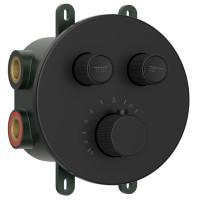 SMARTSELECT podomítková sprchová termostatická baterie, box, 2 výstupy, černá mat SMARTSELECT podomítková sprchová termostatická baterie, box, 2 výstupy, černá mat