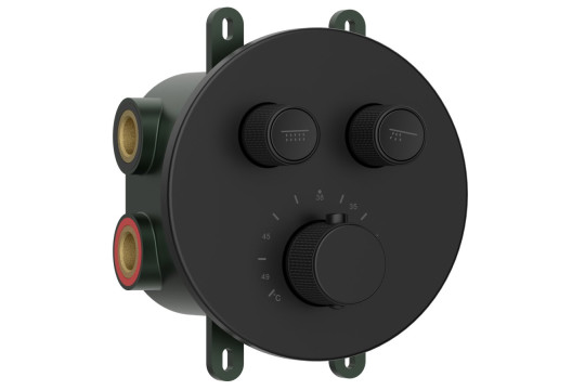 SMARTSELECT podomítková sprchová termostatická baterie, box, 2 výstupy, černá mat SMARTSELECT podomítková sprchová termostatická baterie, box, 2 výstupy, černá mat